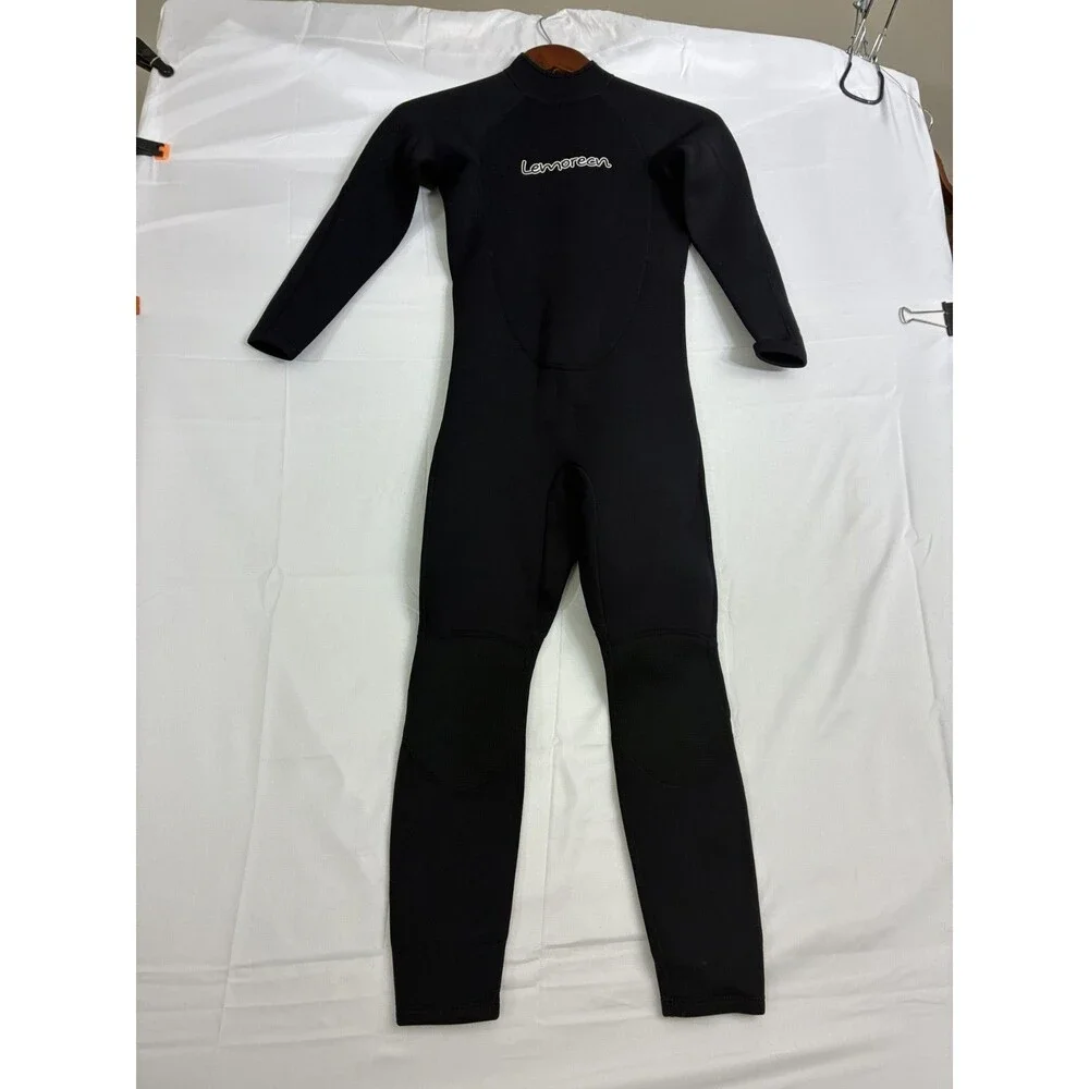 Lemorecn Full Wetsuit US 12 Black Long Sleeve Back Zip Neoprene Diving Surf